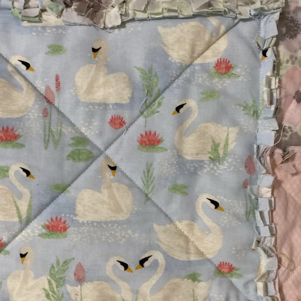 Brand New Baby Quilt with Girly Princess Motifs